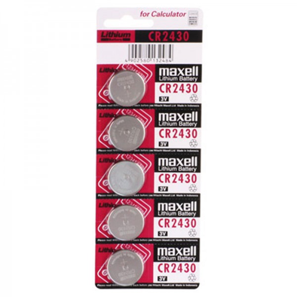 5 pièces pile au lithium CR2430 Pile bouton IEC CR2430 3 volts max.290mAh