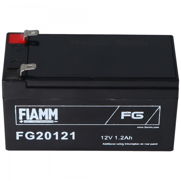 Fiamm FG20121 Batterie 1200mAh Batterie au plomb 12 volts avec 1200mAh, 2 fois contacts de 4,8mm