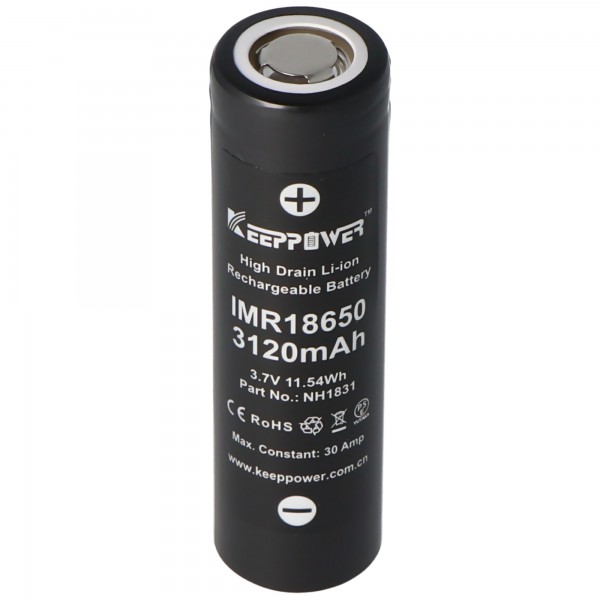 Keeppower IMR18650 - Batterie Li-ion US18650VTC6 de 3,6 à 3,7V à 3,6V à 3,7V