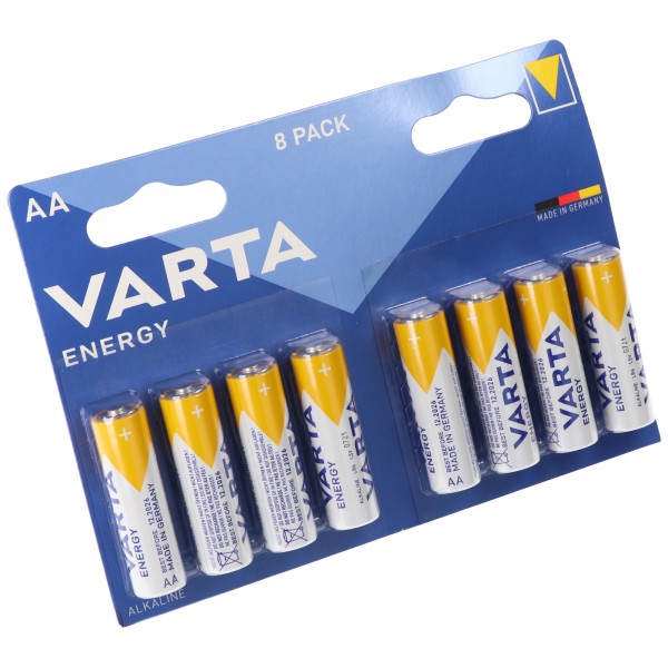 Pile alcaline Varta Energy, mignon, AA, LR06, 1.5V, paquet de 8