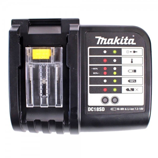 Chargeur original DC18 SD de Makita pour batterie NiMH et Li-ion de 7.2V à 18V