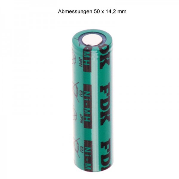 Sanyo FDK Batterie NiMH 1.2V 1650mAh / AA Top Top HR-AAU sans étiquette de soudure