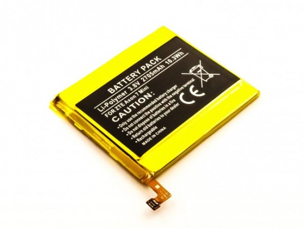 Batterie pour ZTE Axon 7 Mini, Li-Polymer, 3.8V, 2705mAh, 10.3Wh, intégrée, sans outil