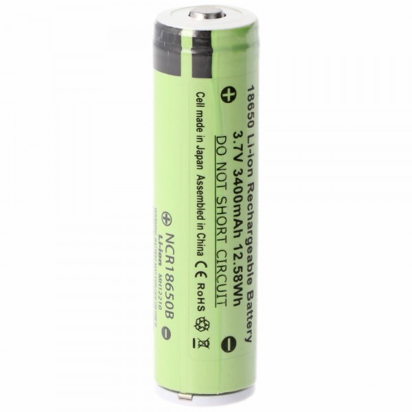 Batterie Li-ion Panasonic 18650 avec 3400mAh et circuit de protection, environ 68 x 18mm