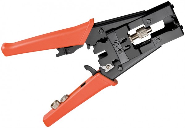 Outil de sertissage à point fixe pour connecteurs à compression F, BNC et RCA - pour connecteurs F, BNC et RCA