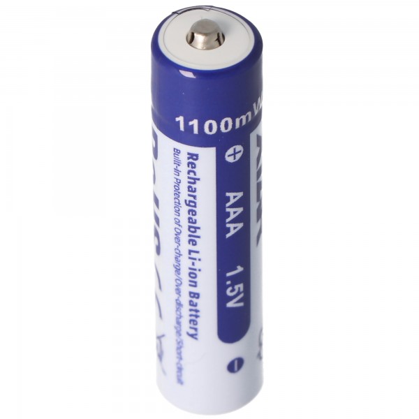 Batterie lithium-ion AAA 1.5V 1100mWh - 700mAh rechargeable uniquement avec un chargeur spécial
