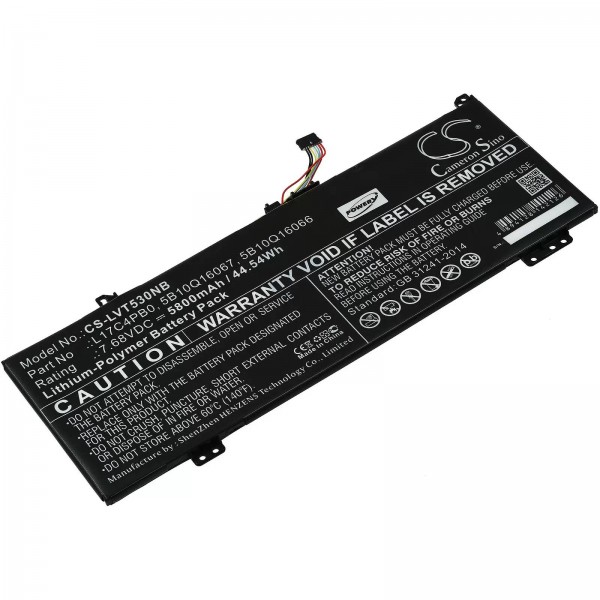 Batterie pour ordinateur portable Lenovo Air 14 / Flex 6-14IKB / IdeaPad 530S-15IKB / Type L17C4PB0 - 7,67 V - 5800 mAh