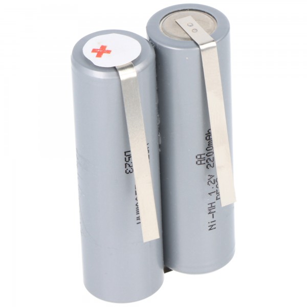 Batterie pour tondeuse à cheveux 2,4 Volt NiMH Mignon AA 2000mAh à max. 2200mAh, 49x15x28mm