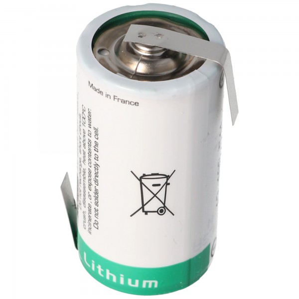 SAFT LS26500 Batterie au lithium Li-SOCI2, Taille C avec cosse à souder en forme de Z