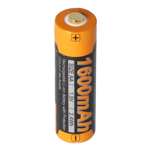 Batterie Li-ion Mignon AA LR6 1600mAh avec 1,5 V multi-protégé avec fonction de chargement USB, AccuSafe 1 pièce