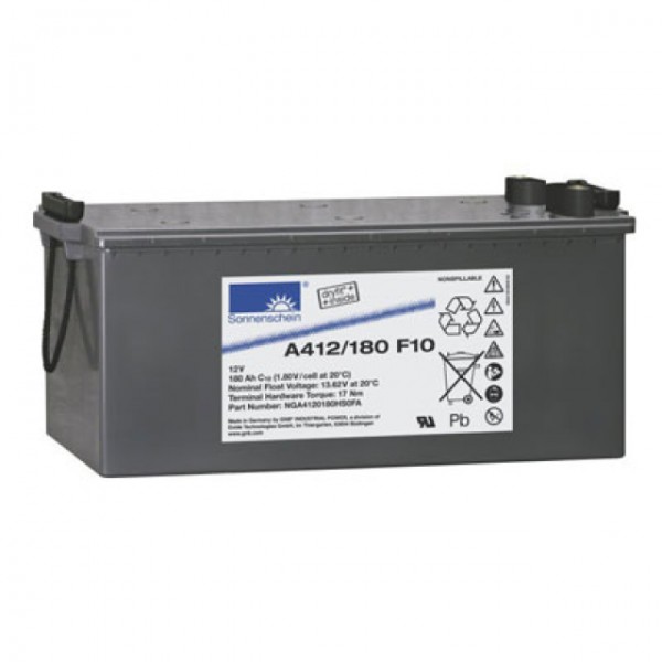 Batterie au plomb Exide Sonnenschein Dryfit A412 / 180F10 avec borne à vis M10 12V, 180000mAh