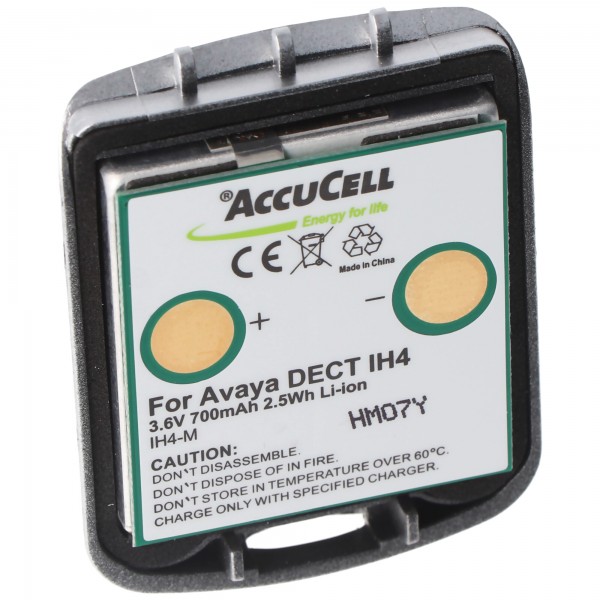 Batterie compatible pour la batterie Li-ion Avaya DECT IH4 4.999.130.768 avec boîtier 3.6V 700mAh, Funkwerk DECT D4, DECT FC4