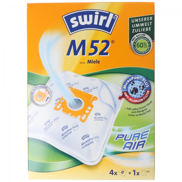 Sac aspirateur Swirl M52 MicroPor Plus pour aspirateurs Miele