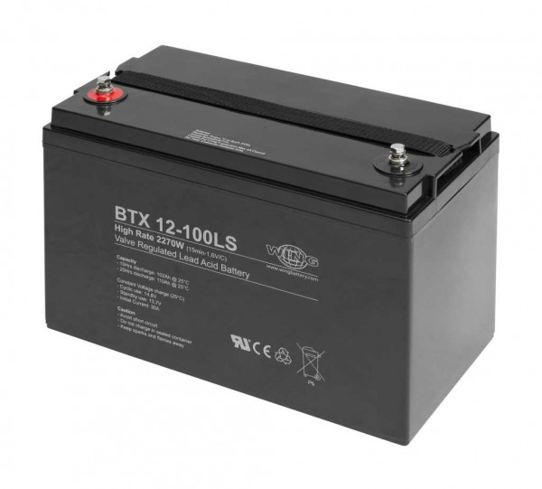 Wing BTX12-100LS 12V 105Ah batterie au plomb capable de haute intensité batterie au plomb AGM batterie au plomb