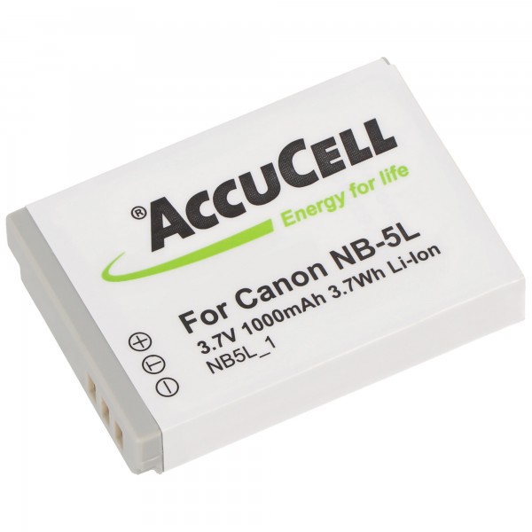 AccuCell batterie compatible avec Canon NB-5L Digicam IXY 1000 batterie