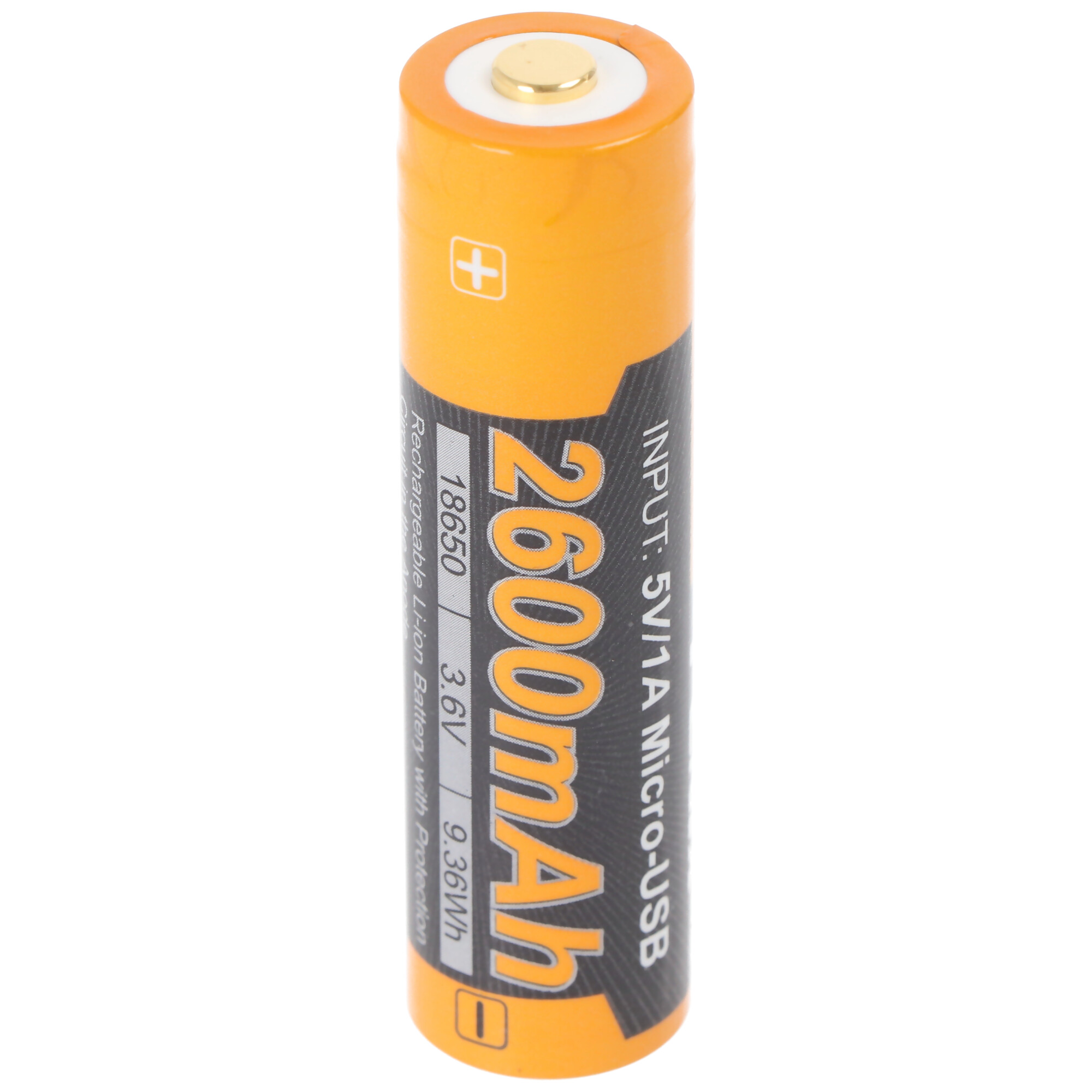 Batterie Li-ion 18650, protection multiple avec fonction de chargement USB,  70x18,6mm 1 pièce avec AccuCell AccuSafe, Li-ion 18650, Batteries par  taille, Batteries