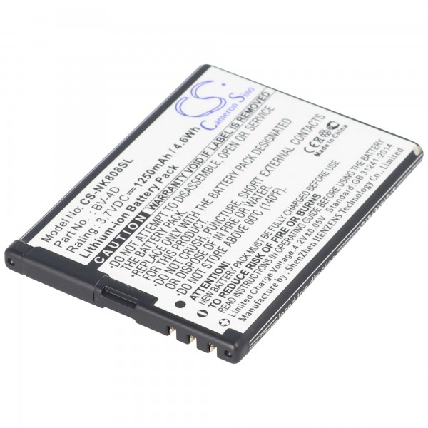 Batterie AccuCell adaptable sur Nokia 808 PureView, N9, BV-4D