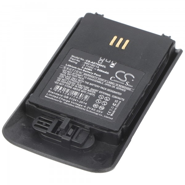 Batterie de rechange adaptée pour DeTeWe Aastra DT690, DT692 3,7 V 930 mAh