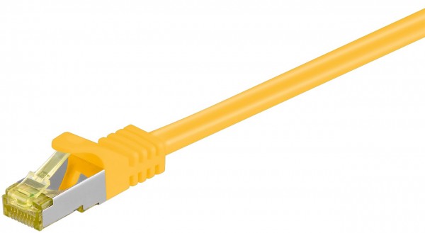 Câble patch Goobay RJ45 CAT 6A S/FTP (PiMF), 500 MHz avec câble brut CAT 7, jaune