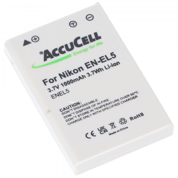 Batterie AccuCell adaptable sur Nikon EN-EL5, Duracell CP1