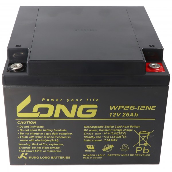 Kung Long WP26-12NE F6 batterie au plomb résistant aux cycles, 12 volts, 26 Ah, filetage interne M5
