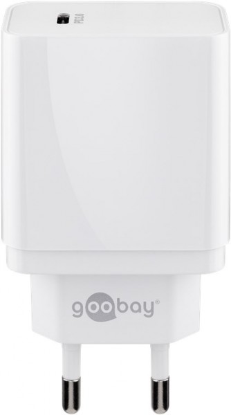 Chargeur rapide Goobay USB-C™ PD (Power Delivery) (25W) blanc - adapté aux appareils avec USB-C™ (Power Delivery) tels que Samsung Galaxy S21, S20