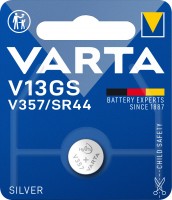 Batterie Varta oxyde d'argent, pile bouton, V13GS, SR44, électronique 1,55 V, blister de vente au détail (paquet de 1)