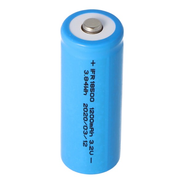 IFR 18500 - batterie LiFePo4 1200mAh 3.2V non protégée (pôle positif sur-élevé)