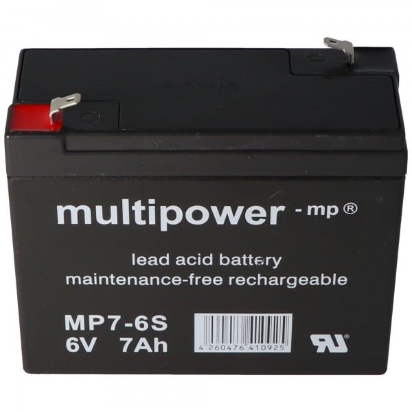 Multipower MP7-6S, WP7-6S Fil de batterie PB 6Volt 7Ah