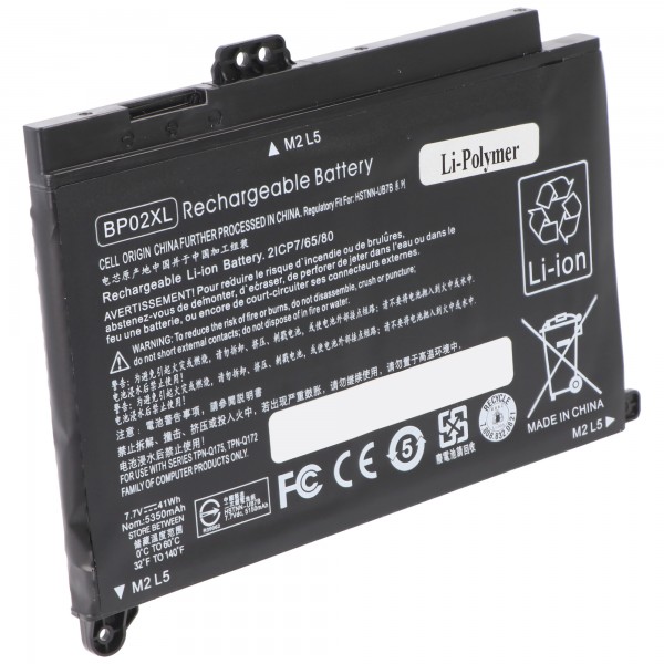 Batterie pour Pavilion PC 15 Touc, batterie de remplacement pour batterie HSTNN-UB7B, 849909-850, BP02041XL, BP02XL 7.2 Volt 5300mAh