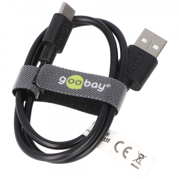 Câble de charge et de synchronisation USB-C pour tous les appareils avec connexion USB-C, 0,5 mètre noir