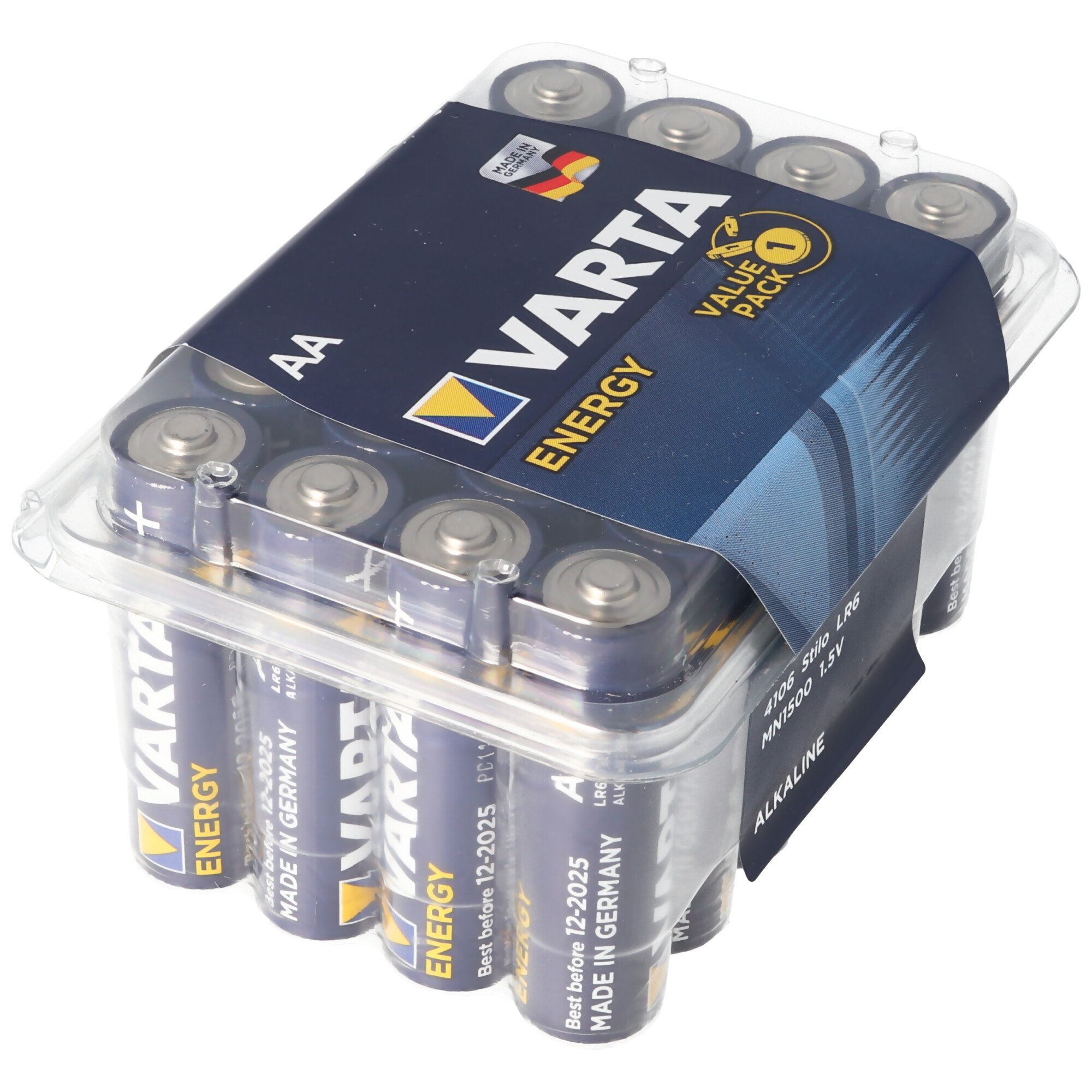 Pile Varta Energy AA Mignon 4106 avec boîte de rangement gratuite, Mignon  AA LR06, Piles standard, Piles