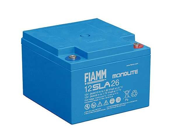 Batterie plomb Fiamm Monolite 12SLA26 12V 24Ah (10h) Batterie plomb gel AGM