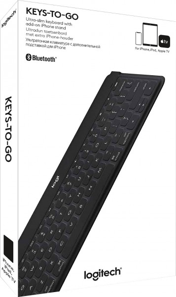 Logitech Keyboard Keys-To-Go, sans fil, Bluetooth, noir pour Apple iPad, iPhone, DE, Retail