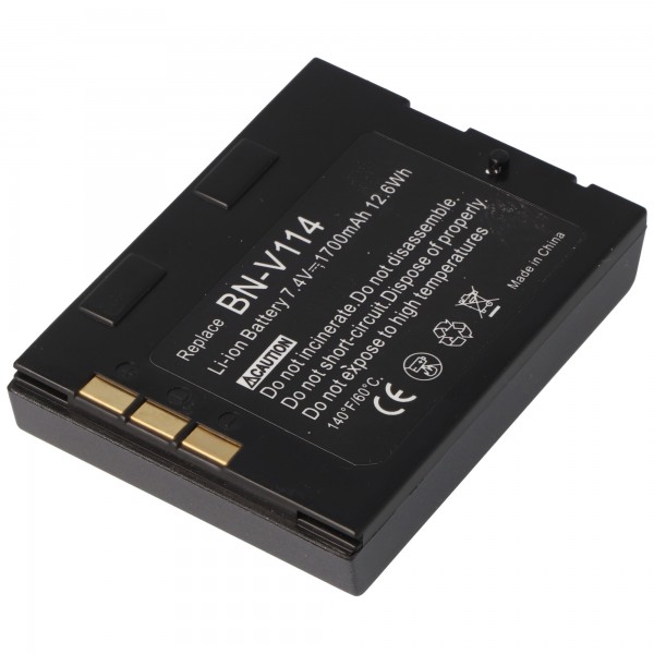 Batterie AccuCell pour JVC BN-V114, 1550mAh noir