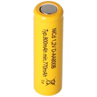 Batterie NiCd à dessus plat 1.2V 600mAh Mignon AA sans étiquette de soudure