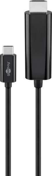 Câble adaptateur Goobay USB-C™- HDMI 4k60Hz, 1.80m, noir - Fiche USB-C™ > Fiche HDMI™ (type A)