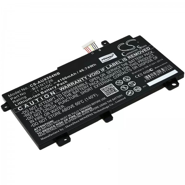 Batterie pour ordinateur portable Asus série FX504 / série FX505 / type B31N1726 - 11,4 V - 4100 mAh