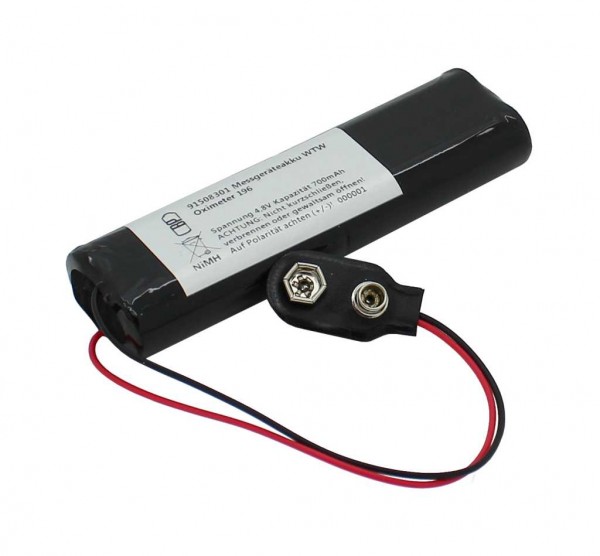 Batterie d'appareil de mesure NiMH 4.8V 700mAh adaptée à l'oxymètre WTW 196