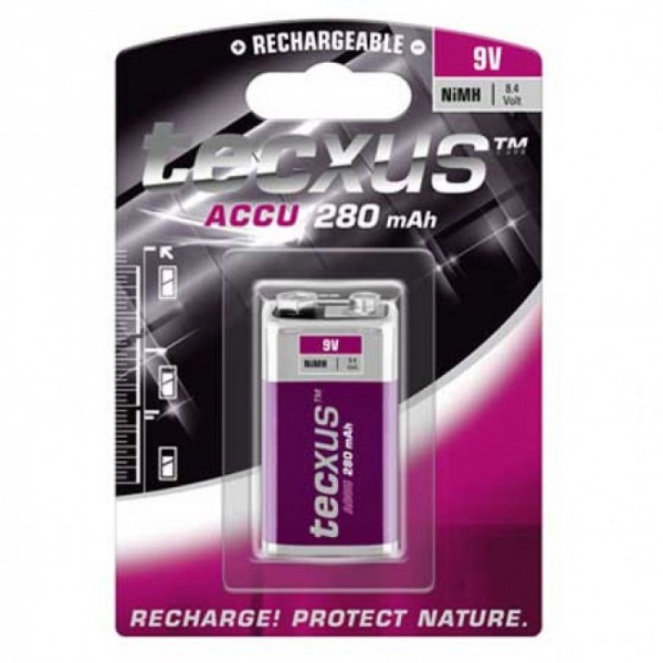 Batterie NiMH 9 Volt Batterie Tecxus 9 Volt 280mAh