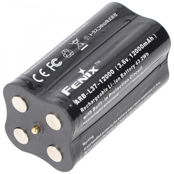 Batterie compatible avec la lampe de poche Fenix LR40R LED, Bloc-batterie Fenix ARB-L37-12000 LiIon pour LR40R