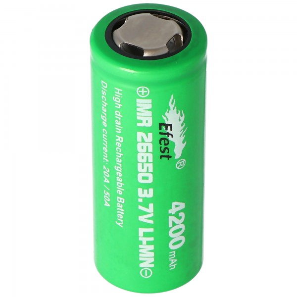Efest IMR26650 avec batterie Li-ion de 4200mAh et 3,7V (drain élevé)