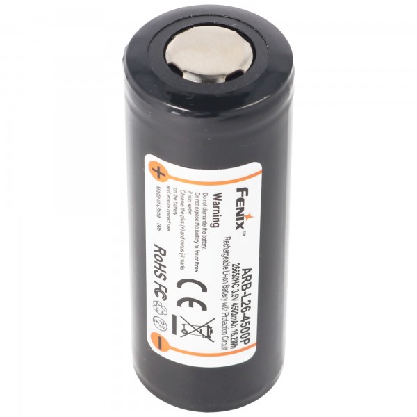 Batterie pour lampe de poche Led Fenix PD40R Fenix ARB-L26-4500P, batterie Li-ion 26650 protégée 4500mAh