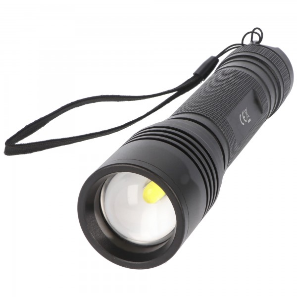 Lampe de poche LED haute performance zoom 18W pour 6 pièces Mignon AA, avec mise au point coulissante pour le zoom