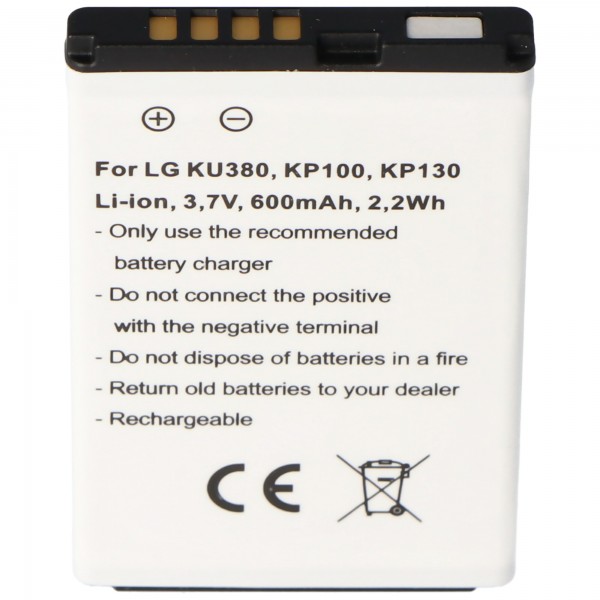 Batterie compatible pour LG KU380, KP100, LGIP-430A, 0093301