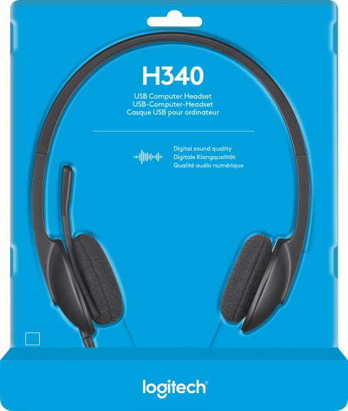 Logitech Headset H340, USB, stéréo noir, vente au détail