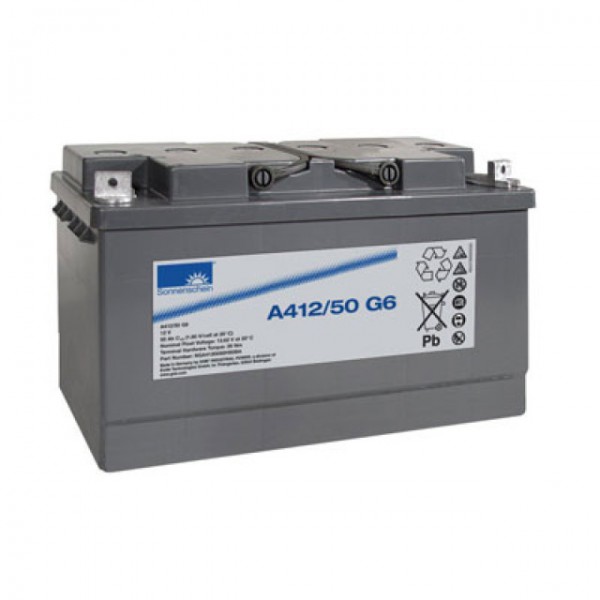 Batterie au plomb Exide Sonnenschein Dryfit A412 / 50G6 avec borne à vis M6 12V, 50000mAh