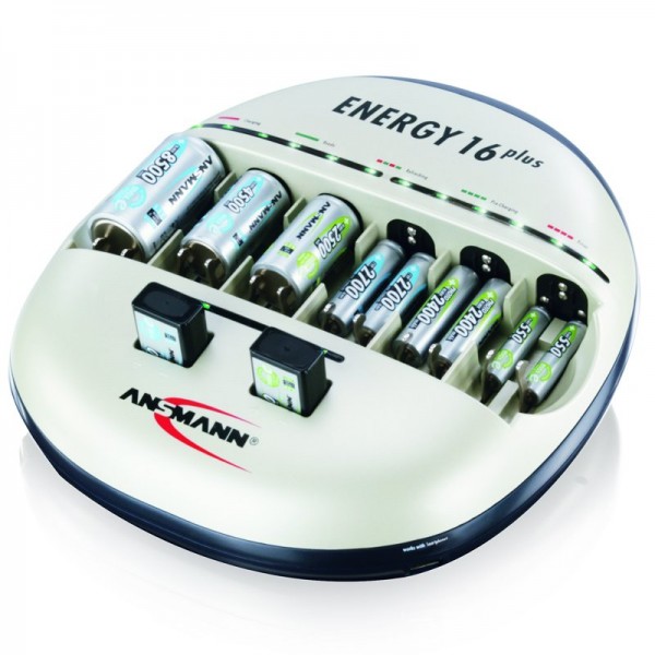 Station de charge et de maintenance Ansmann Energy 16 plus pour 1 à 12 micro-piles AAA, Mignon AA