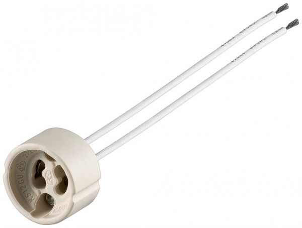 Douille Goobay GU10 à deux brins - max 100 W/250 V (AC), câble 0,15 m, céramique