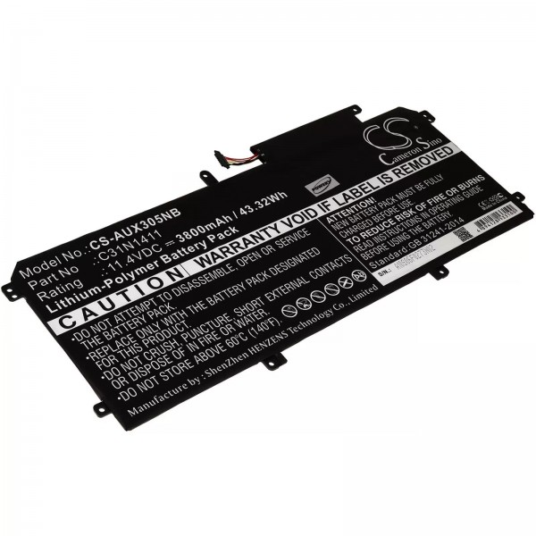 Batterie pour ordinateur portable Asus Zenbook UX305CA / UX305FA / Type C31N1411 - 11.4V - 3800 mAh